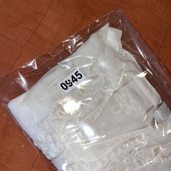 NWT Chicos White Embroidered Tunic Top Size SMall Long Sleeve Lightweight 100% C - Picture 10 of 10